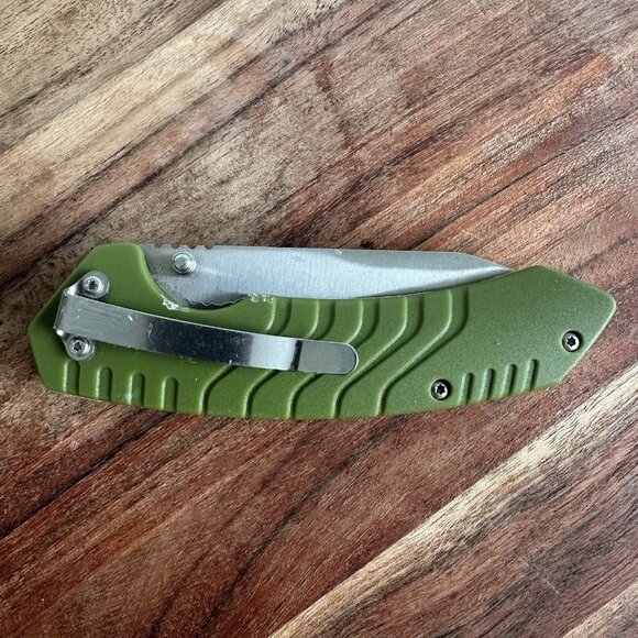 Official NRA Green Tactical Survival Liner Lock Folding Pocket Knife Knives Tool - Picture 4 of 6